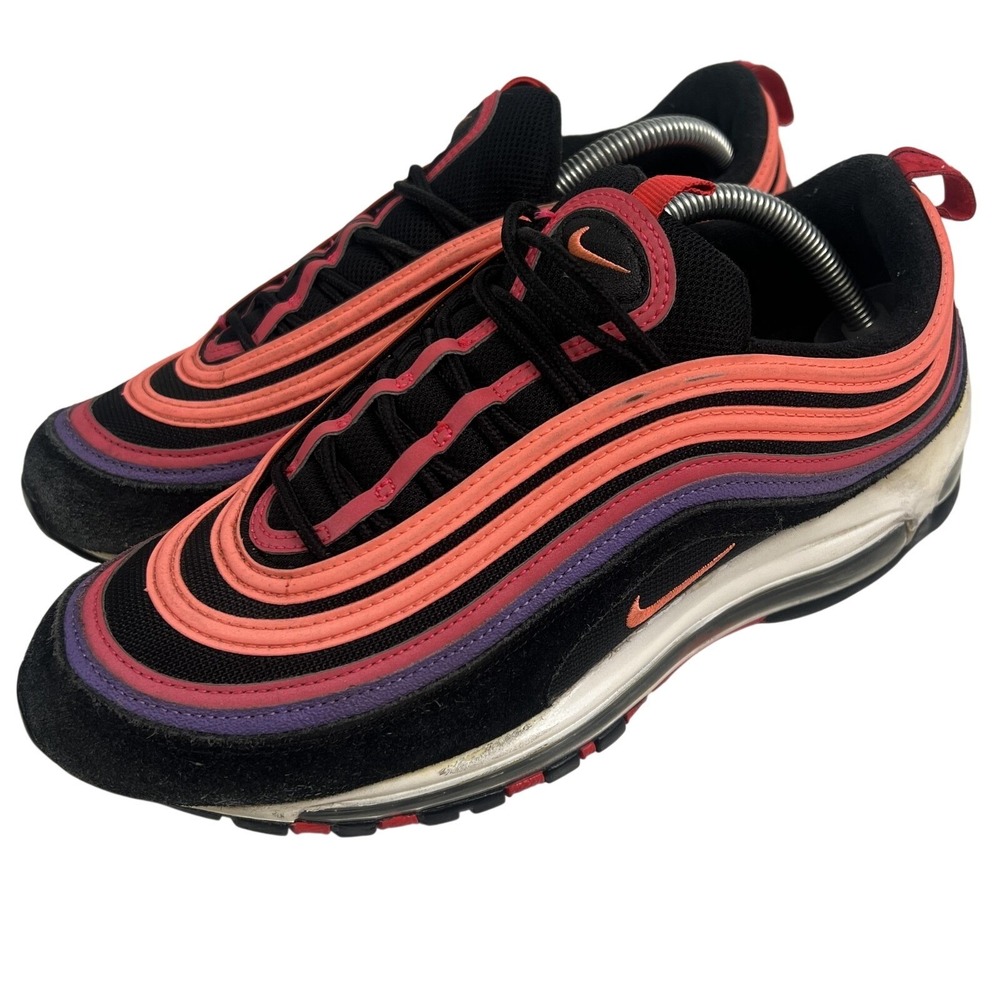 Nike Air Max 97 Sunset Mens Size 9.5 Black Red Purple Sneakers DJ5137-001